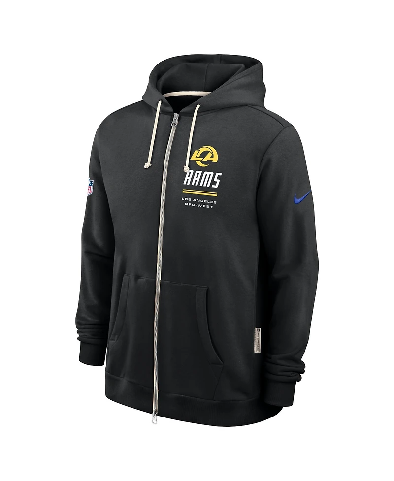 Nike Men's Los Angeles Rams Standard Issue Quarterback Scramble Full-Zip Loose-Fit Hoodie