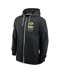 Nike Men's Los Angeles Rams Standard Issue Quarterback Scramble Full-Zip Loose-Fit Hoodie