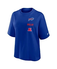 Nike Women's Buffalo Bills Primetime Premium Essential Loose-Fit Boxy Screen-Print Graphics T-Shirt