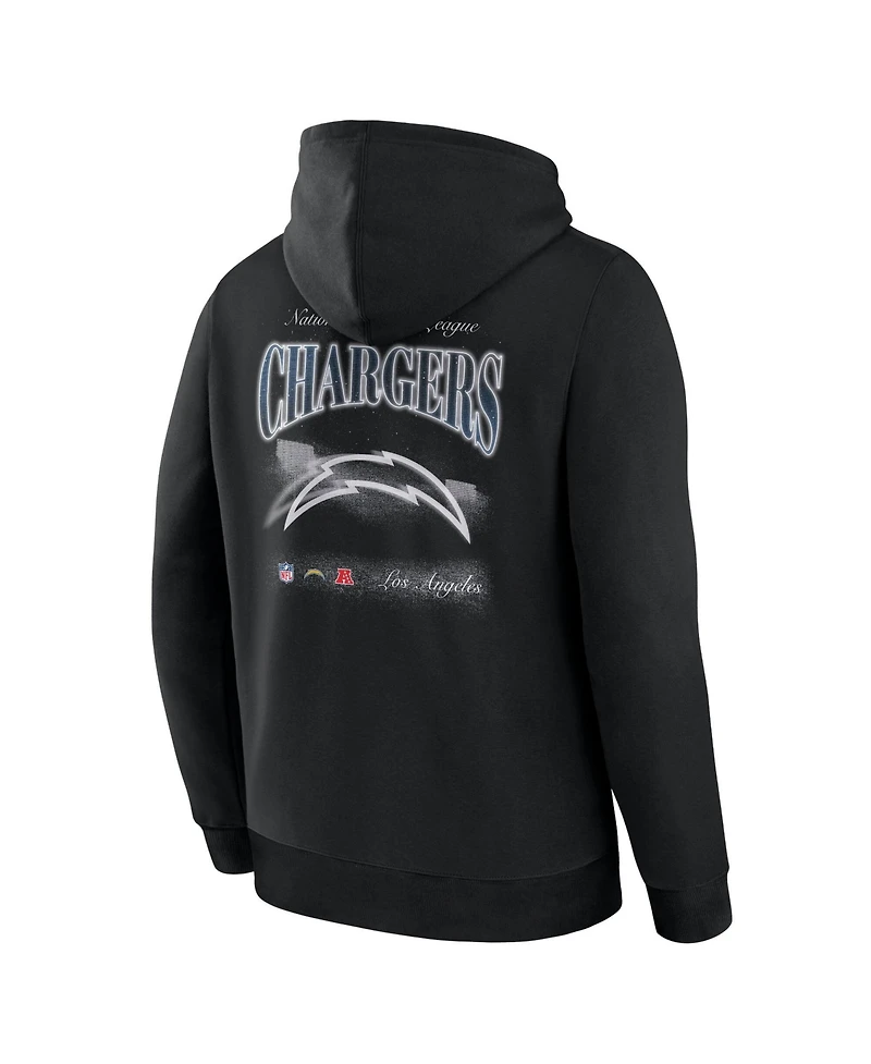 Fanatics Men's Los Angeles Chargers Nightfall Hooded Fleece Relaxed-Fit Pullover Hoodie