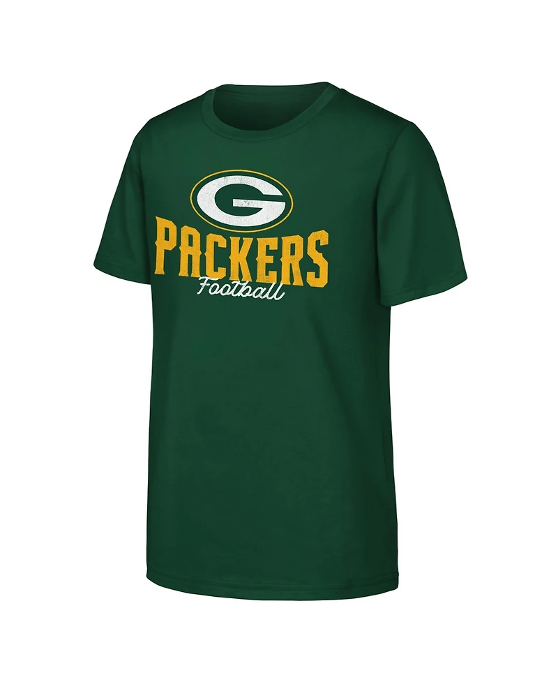 Outerstuff Boys' and Girls' Green Bay Packers Top Pick Crewneck T-Shirt