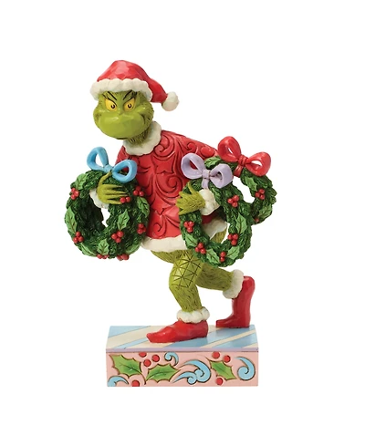 Jim Shore Dr. Seuss The Grinch with Multiple Wreaths Figurine