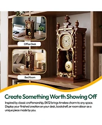 Contixo BK12 Retro Pendulum Clock 751-Piece Building Set with Quartz Clock Component, Ages 8+