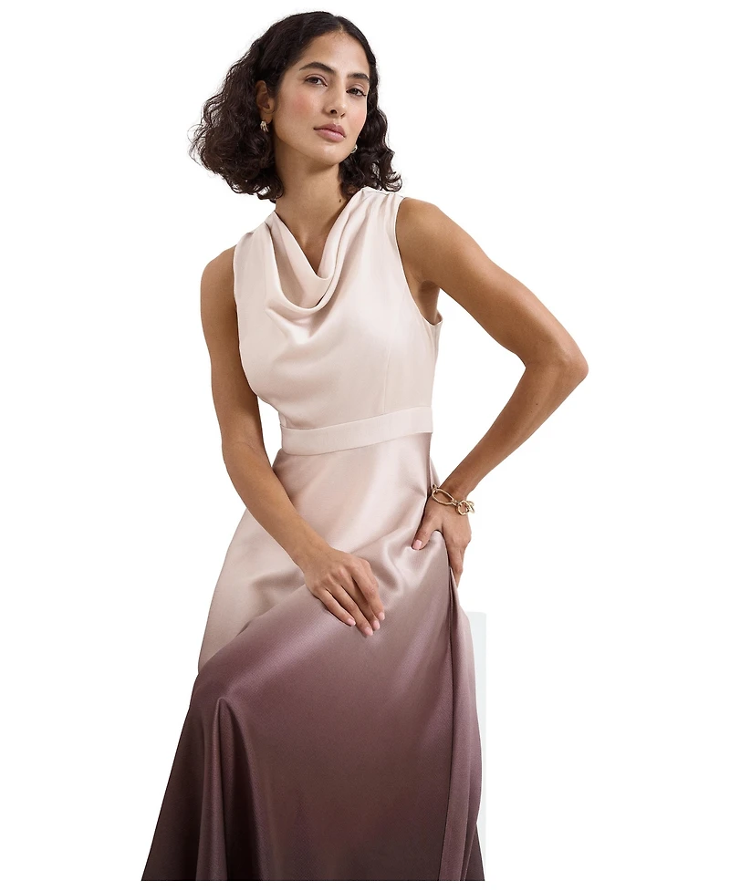Phase Eight Women's Cheryl Ombre Cowl Neck Midi Dress