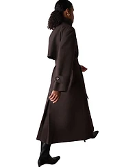 Whistles Women's Double-Breasted Funnel-Neck Trench Coat