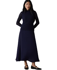 Whistles Women's Drop Waist Long-Sleeve Lace Midi Dress