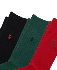 Polo Ralph Lauren Men's Soft Touch Rib Slack Trouser Socks, 3-Pack
