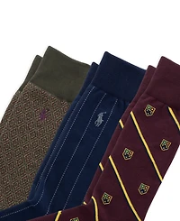 Polo Ralph Lauren Men's Novelty Slack Striped Crew Ribbed-Cuff Socks, 3-Pack