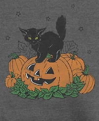 Fifth Sun Men's Pumpkin Kitty Graphic Crewneck Cotton-Blend Sweatshirt
