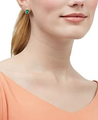 Macy's Sapphire (4 ct. t.w.) & White (5/8 Stud Earrings Sterling Silver (Also Emerald Ruby)