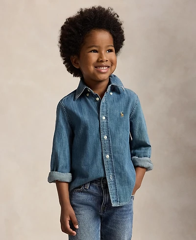 Polo Ralph Lauren Toddler and Little Boys Cotton Chambray Shirt