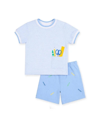 Florence Eiseman Toddler Boys (2T -5) Knit Short Set With School Supplies