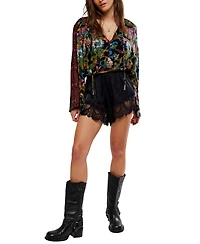 Free People Women's Juliette Floral-Print V-Neck Bell-Sleeve Blouse