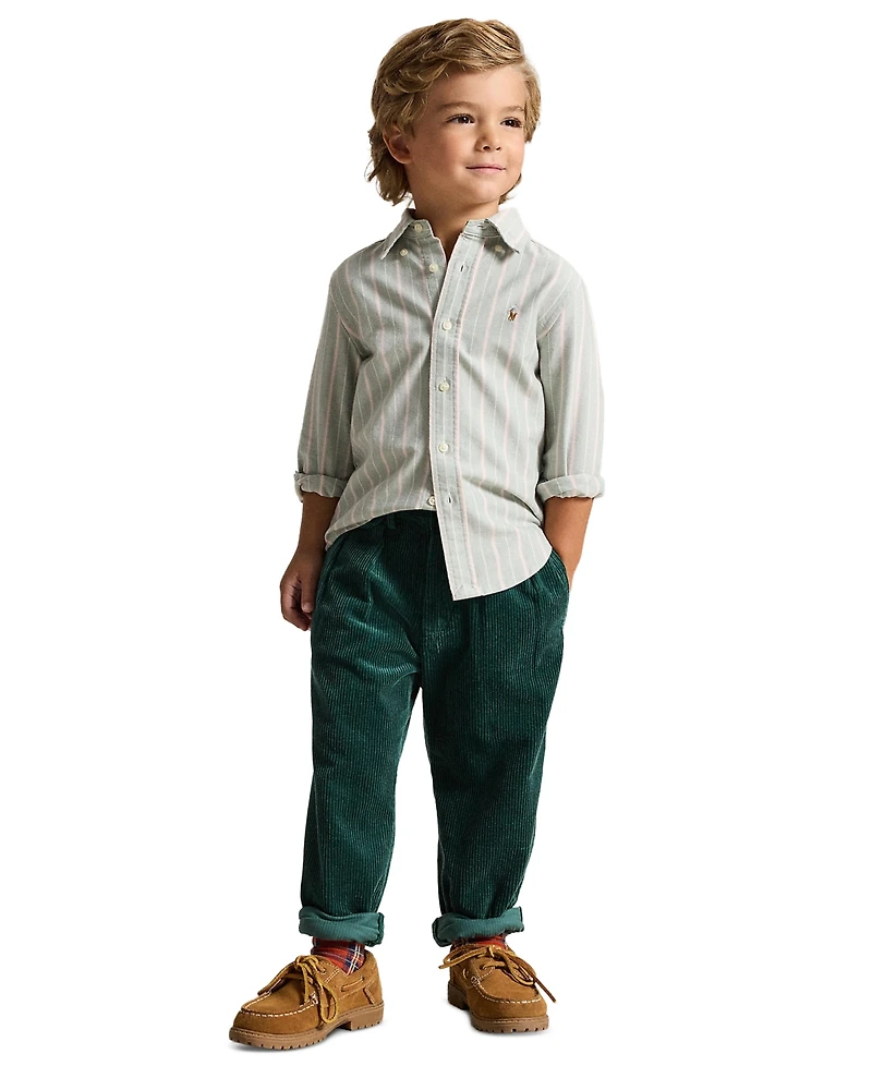 Polo Ralph Lauren Boys' 2T-7 Cotton Oxford Shirt and Corduroy Pants, 2-Piece Set