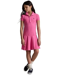 Big Girls Cotton Mesh Short Sleeve Polo Dress
