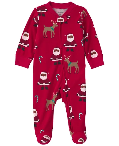 Carter's Baby Boys' and Girls' Santa Footed 2-Way Zipper Sleep & Play