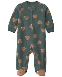 Carter's Baby Boys' 2-way Zip Footed Fleece Sleep & Play Pajamas