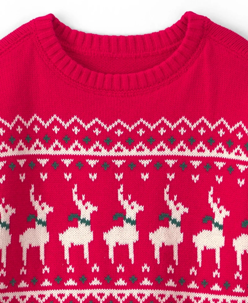 Carter's Toddler Boys' 2T-5T Fair-Isle Long-Sleeve Crewneck Cotton Sweater