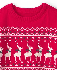 Carter's Toddler Boys' 2T-5T Fair-Isle Long-Sleeve Crewneck Cotton Sweater