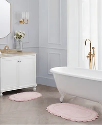 Laura Ashley Eloise Crochet Oval 2-Piece Bath Mat Set