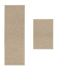 Laura Ashley Hi-Low Tufted Skid-Resistant 2-Piece Rug Set
