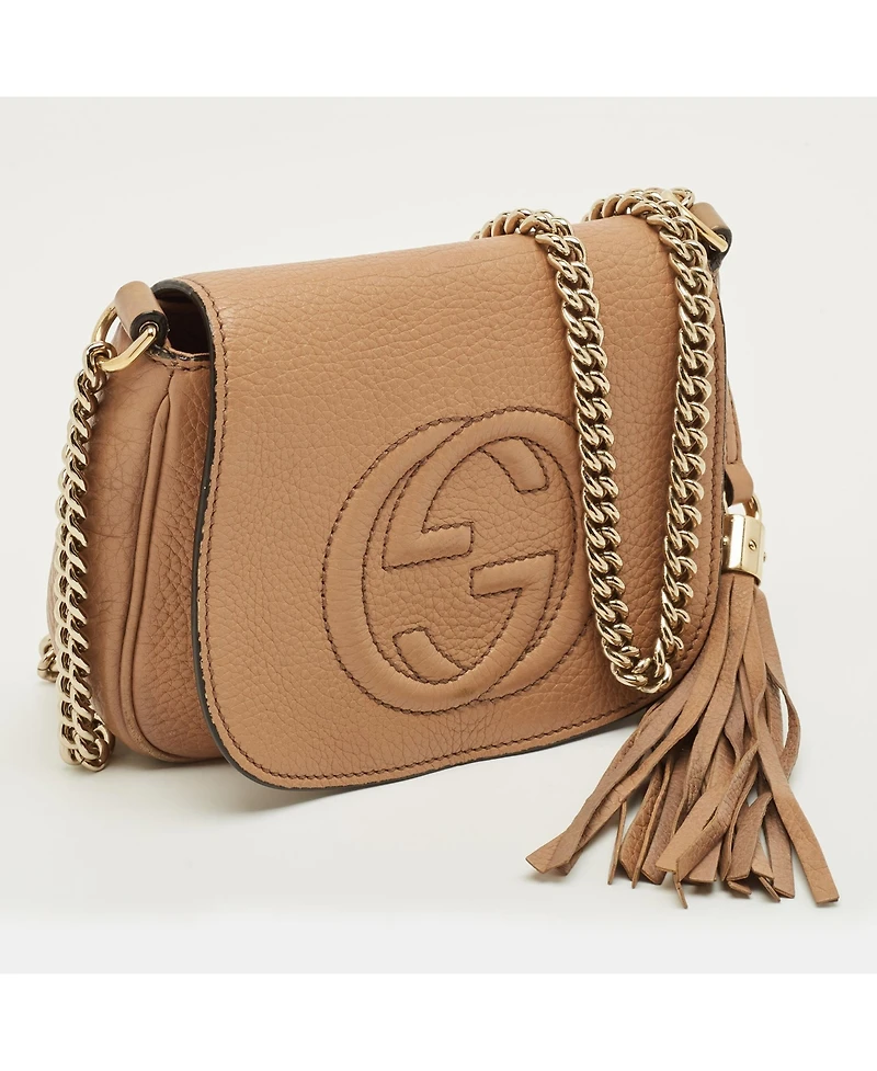 Pre-Owned Gucci Women's Soho Leather Flap Chain Crossbody Bag