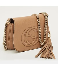 Pre-Owned Gucci Women's Soho Leather Flap Chain Crossbody Bag