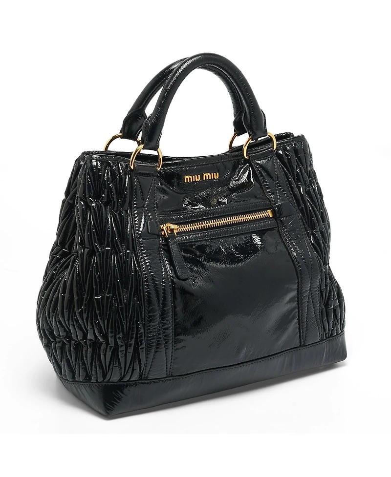 Pre-Owned Miu Miu Women's Matelasse Patent Leather Tote Bag