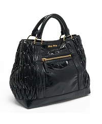 Pre-Owned Miu Miu Women's Matelasse Patent Leather Tote Bag