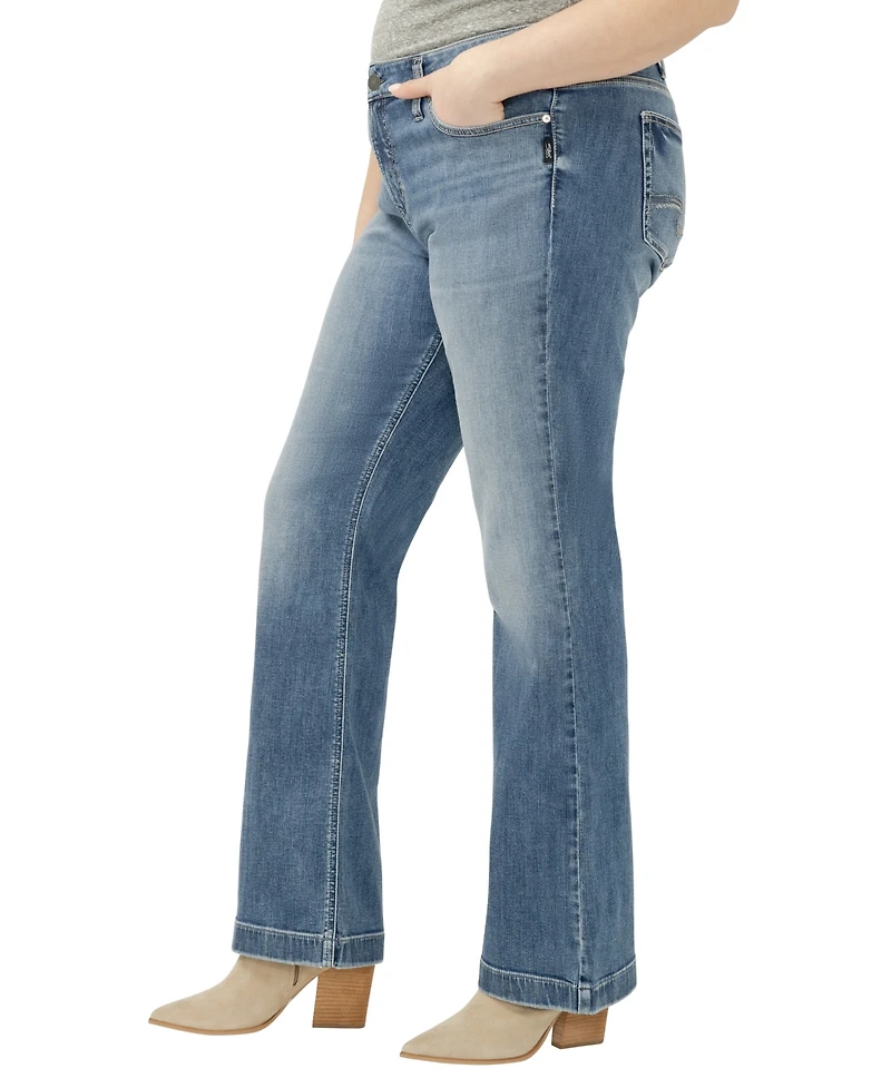 Silver Jeans Co. Plus Elyse Mid-Rise Cotton-Blend Bootcut