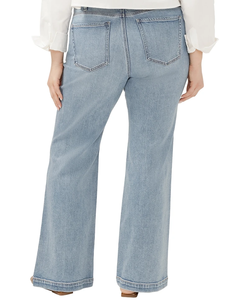 Silver Jeans Co. Plus Avery High-Rise Wide-Leg Denim Trouser