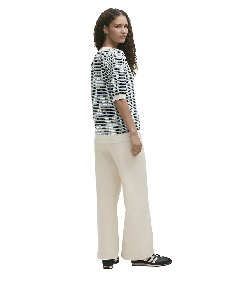 Finery London Women's Willa Striped Short-Sleeve V-Neck Cardigan