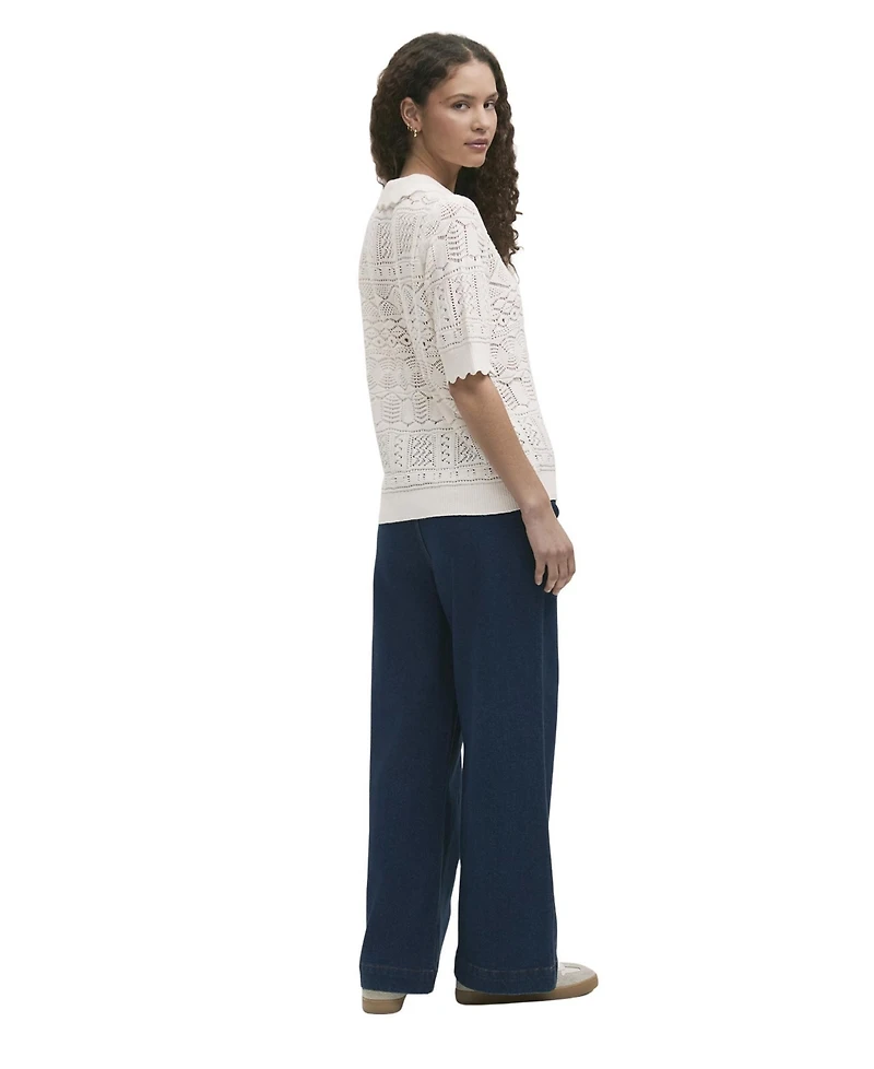 Finery London Women's Marlowe Short-Sleeve Crochet Cardigan
