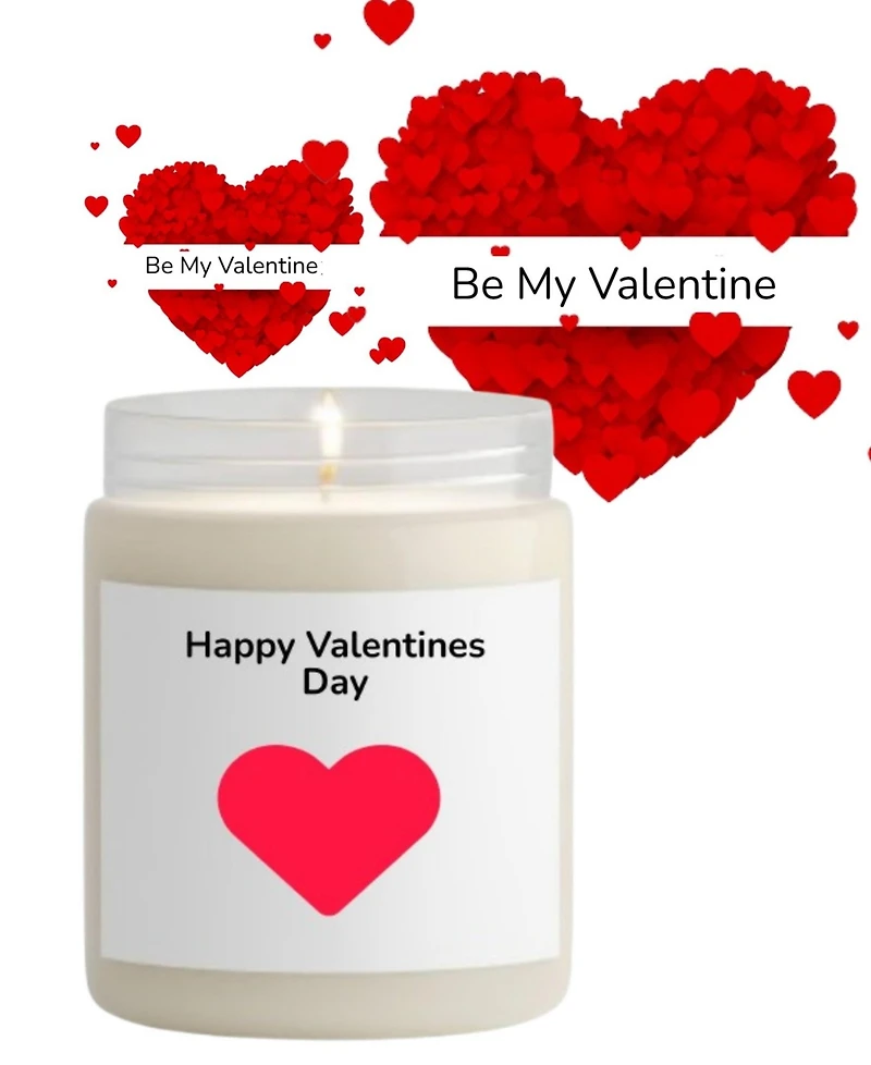 Lovery Valentines Day Vanilla Scented Soy Wax Candle, 10oz
