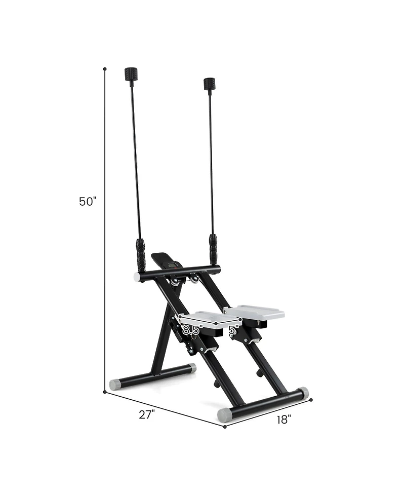 Costway Stair Stepper with Detachable Handlebar Lcd Monitor Frame