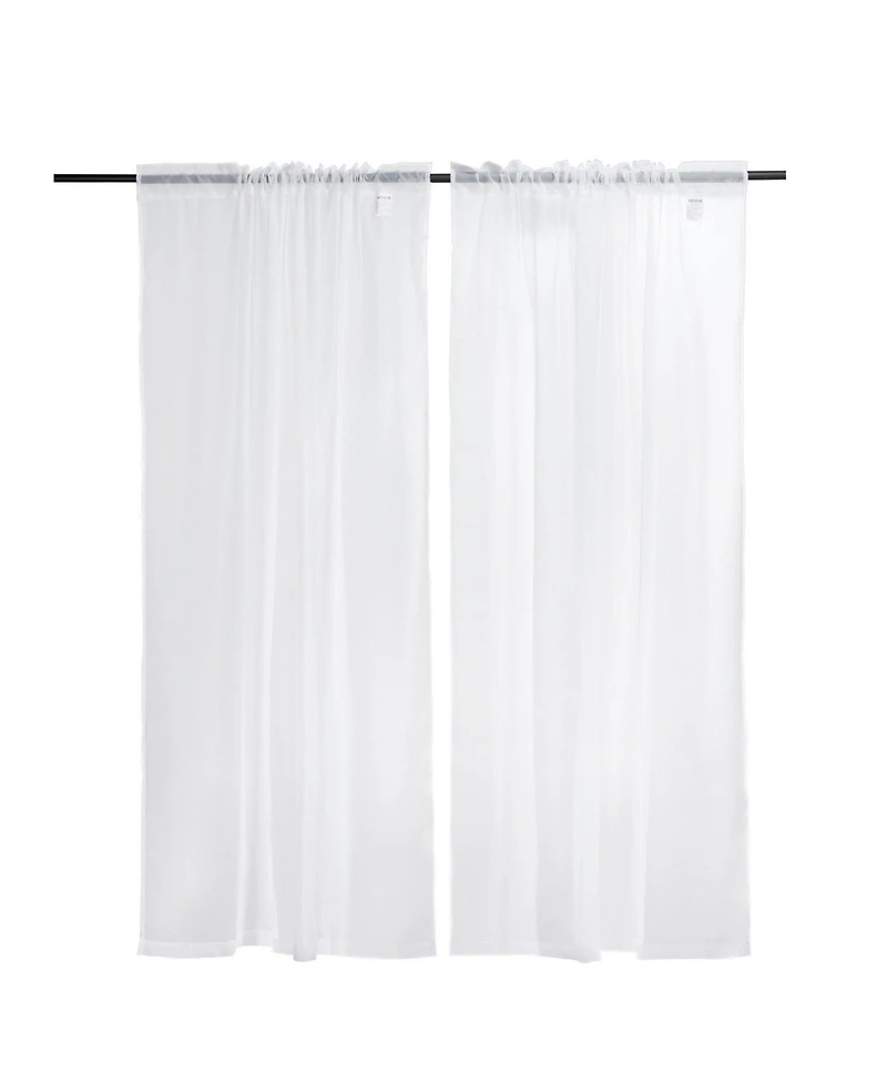 Slickblue 2 Panel Sheer Window Curtains with Dual Rod Pocket, Polyester Drapes for Home Decor