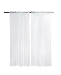Slickblue 2 Panel Sheer Window Curtains with Dual Rod Pocket, Polyester Drapes for Home Decor