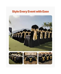 Sugift Set of 30 Flat Front Stretch Chair Covers for Banquet Dining and Reception Chairs