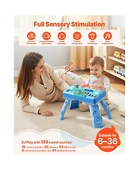 Sugift Baby Dj Turntable 133 Sound Sources Record and Playback Musical Activity Table, Ages 6 Months+