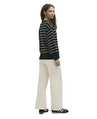 Finery London Women's Sansa Crochet Striped Long-Sleeve Sweater