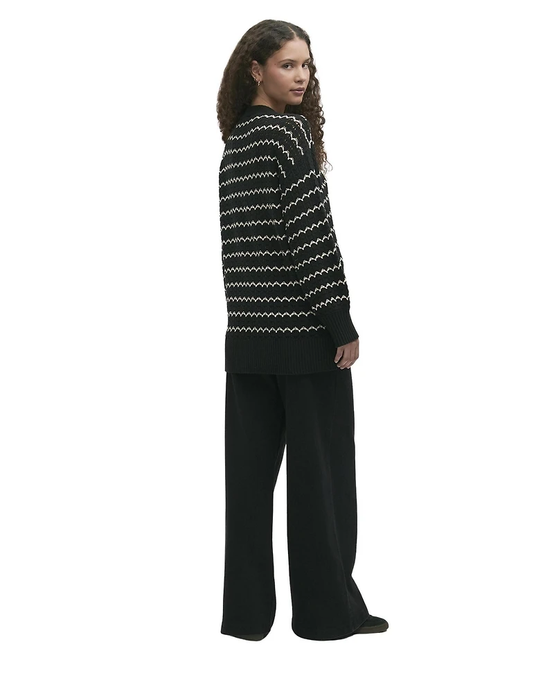 Finery London Women's Alena Striped Crochet Cardigan