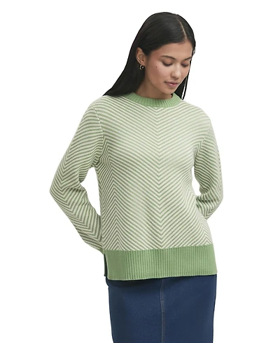 Finery London Women's Stella Chevron-Striped Long-Sleeve Crewneck Sweater