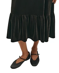 Finery London Women's Joline Velvet Tiered High-Waisted Midi Skirt