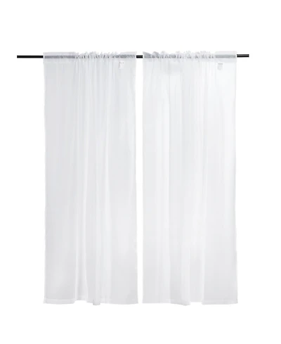 Slickblue Polyester Sheer Curtains 2 Panel Set, Window Drapes with Dual Rod Pocket for Home Decor