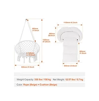 Slickblue Cotton Rope Hanging Hammock Chair for Patio Balcony Bedroom