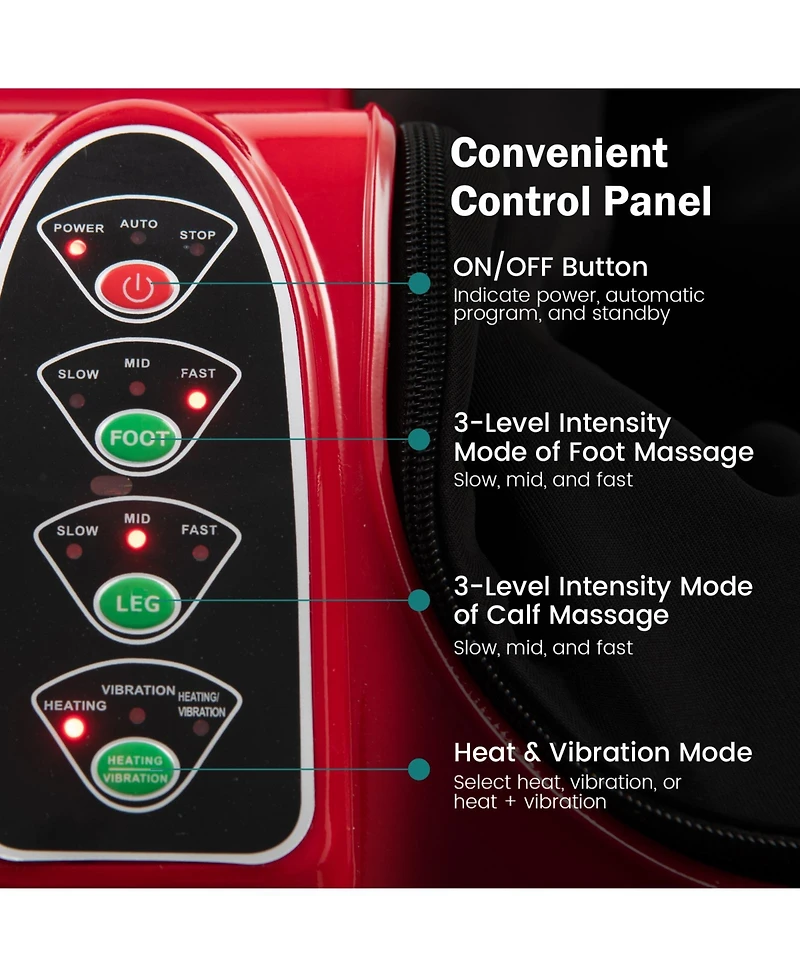 Ecooso Foot and Calf Massager with Heat Vibration Deep Kneading and Shiatsu