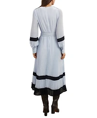 Reiss Women's Tori Colour-Block Pleated Midi Dress