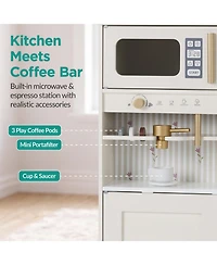 Best Choice Products Kids Play Kitchen Set with Espresso Machine, Ice Maker, Storage Island and Accessories