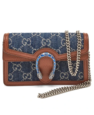 Pre-Owned Gucci Women's Dionysus Super Mini Gg Denim Shoulder Bag