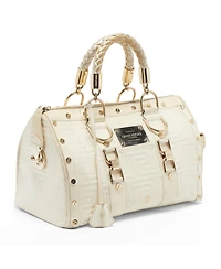 Pre-Owned Versace Women's Snap Out Of It Quilted Greca Leather Satchel
